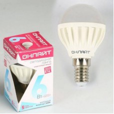 Лампа LED OLL-G45-6-230-4k-E14 ОНЛАЙТ 71644