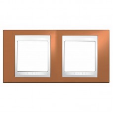 SE Unica Хамелеон Оранжевый/Бел Рамка 2-ая горизонтальная MGU6.004.869