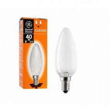 Лампа 40W E14 GE свеча матовая