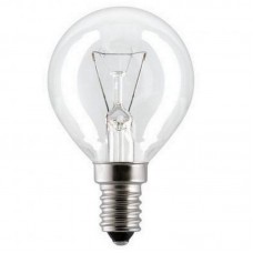 Лампа 40W E14 GE шар прозрачная